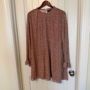 Code x Mode Pink Floral Long Sleeve Pleated Dress size Large